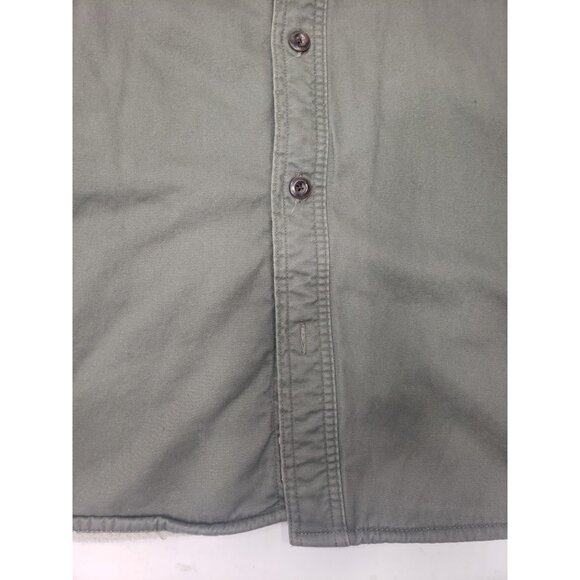Levi's Shirt Jacket Mens XL Green Sherpa Lined Cotton Button Front Shacket - Picture 3 of 13